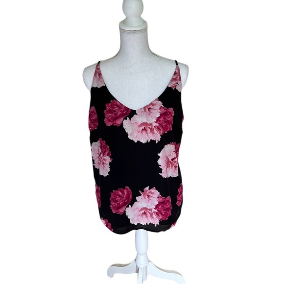 Banana Republic Black and Pink Camisole Top Size Large - Picture 2 of 8